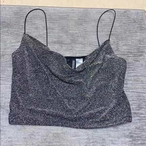 glittery scoop neck tank top